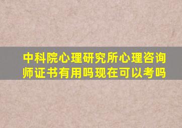 中科院心理研究所心理咨询师证书有用吗现在可以考吗