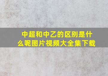 中超和中乙的区别是什么呢图片视频大全集下载