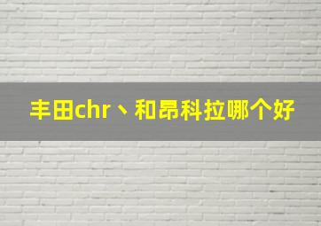 丰田chr丶和昂科拉哪个好