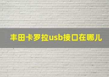 丰田卡罗拉usb接口在哪儿