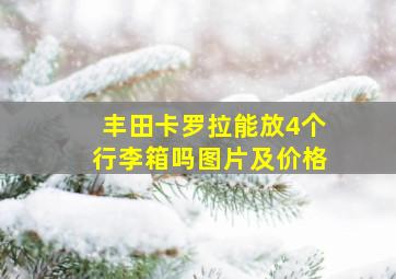 丰田卡罗拉能放4个行李箱吗图片及价格