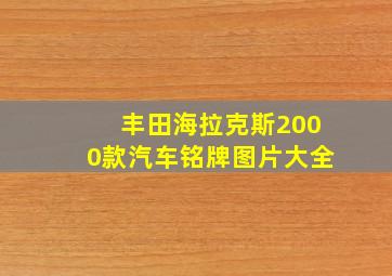 丰田海拉克斯2000款汽车铭牌图片大全