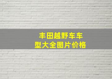 丰田越野车车型大全图片价格