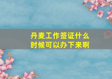 丹麦工作签证什么时候可以办下来啊