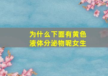 为什么下面有黄色液体分泌物呢女生