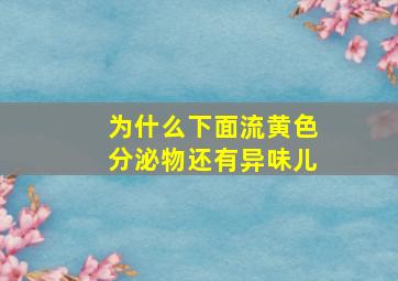 为什么下面流黄色分泌物还有异味儿