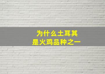 为什么土耳其是火鸡品种之一