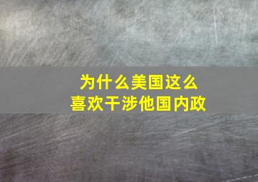 为什么美国这么喜欢干涉他国内政