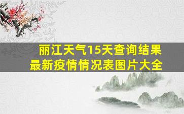 丽江天气15天查询结果最新疫情情况表图片大全