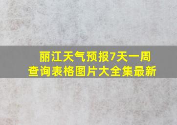 丽江天气预报7天一周查询表格图片大全集最新