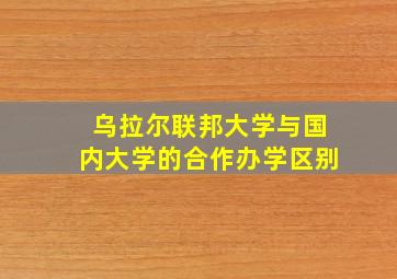 乌拉尔联邦大学与国内大学的合作办学区别