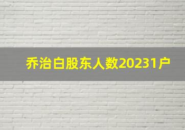 乔治白股东人数20231户