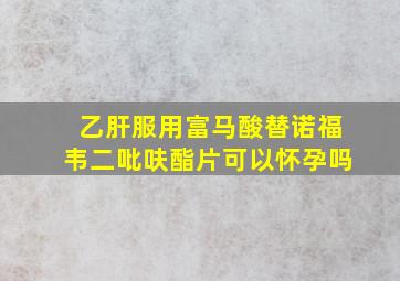 乙肝服用富马酸替诺福韦二吡呋酯片可以怀孕吗