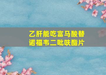 乙肝能吃富马酸替诺福韦二吡呋酯片