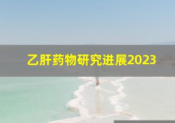 乙肝药物研究进展2023