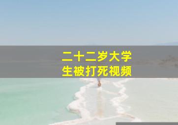 二十二岁大学生被打死视频