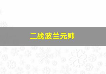 二战波兰元帅