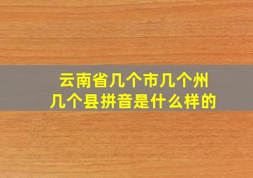 云南省几个市几个州几个县拼音是什么样的