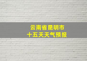 云南省昆明市十五天天气预报