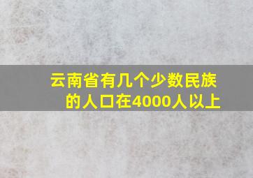 云南省有几个少数民族的人口在4000人以上