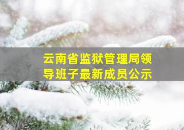 云南省监狱管理局领导班子最新成员公示