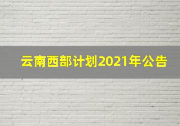 云南西部计划2021年公告