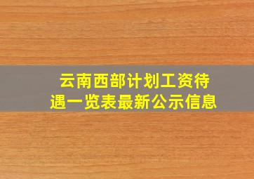 云南西部计划工资待遇一览表最新公示信息