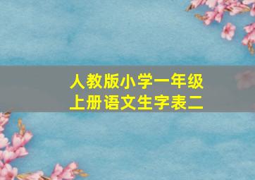 人教版小学一年级上册语文生字表二