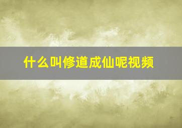 什么叫修道成仙呢视频