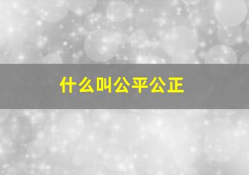 什么叫公平公正