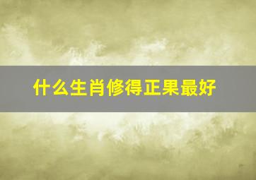 什么生肖修得正果最好