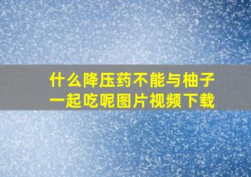 什么降压药不能与柚子一起吃呢图片视频下载