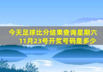 今天足球比分结果查询星期六11月23号开奖号码是多少