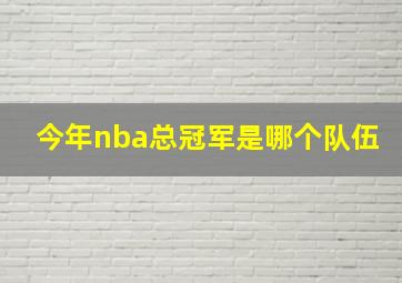 今年nba总冠军是哪个队伍