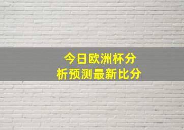 今日欧洲杯分析预测最新比分