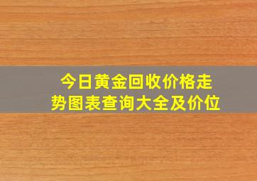 今日黄金回收价格走势图表查询大全及价位