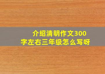 介绍清明作文300字左右三年级怎么写呀