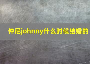 仲尼johnny什么时候结婚的