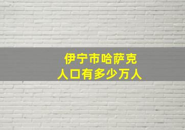 伊宁市哈萨克人口有多少万人