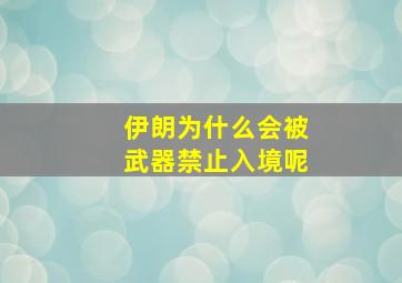 伊朗为什么会被武器禁止入境呢