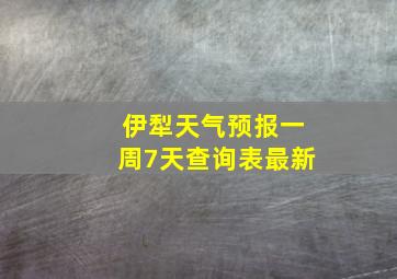 伊犁天气预报一周7天查询表最新