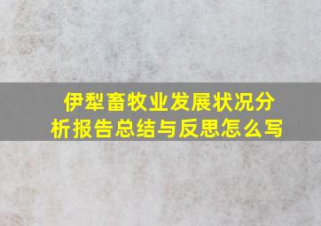 伊犁畜牧业发展状况分析报告总结与反思怎么写