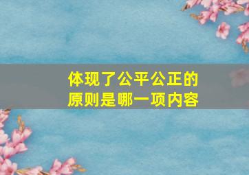 体现了公平公正的原则是哪一项内容