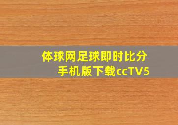 体球网足球即时比分手机版下载ccTV5