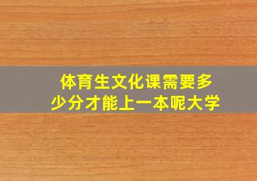 体育生文化课需要多少分才能上一本呢大学