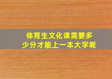 体育生文化课需要多少分才能上一本大学呢