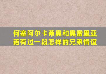 何塞阿尔卡蒂奥和奥雷里亚诺有过一段怎样的兄弟情谊