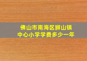 佛山市南海区狮山镇中心小学学费多少一年