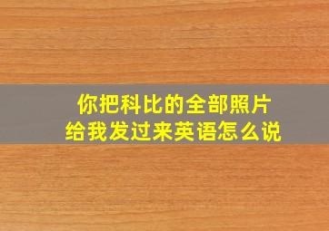 你把科比的全部照片给我发过来英语怎么说