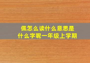 佩怎么读什么意思是什么字呢一年级上学期